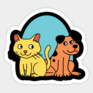 Cat and dogc Sticker